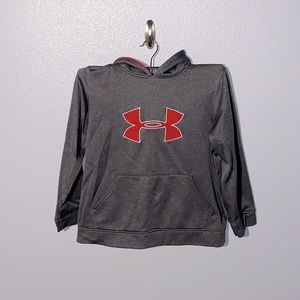 Grey and Red Boys Under Armour Hoodie